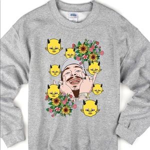 Post Malone with sunflower background sweatshirt.